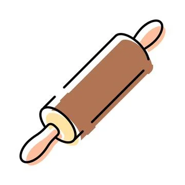 Wooden rolling pin kitchen baking utensil illustration Illustrazione stock
