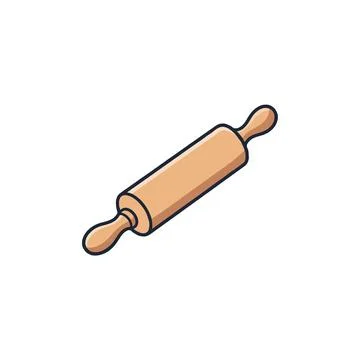 Wooden rolling pin tool for baking preparation concept perfect to make past.. Illustration