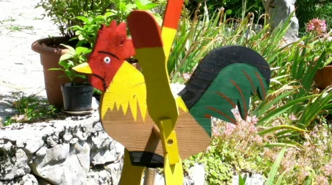 Wooden Rooster Stock Footage 825181
