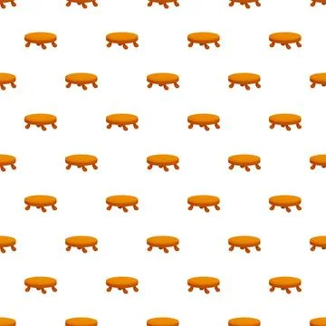 Wooden round stools creating seamless pattern background イラスト素材