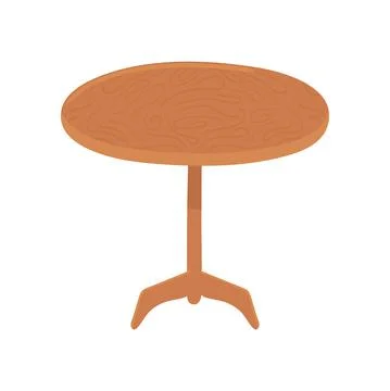 Wooden round table Stock Illustration
