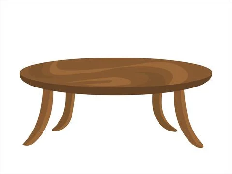 Wooden round table Stock Illustration