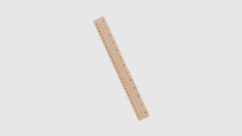Wooden Ruler Rotating on a Transparent B... | Stock Video | Pond5