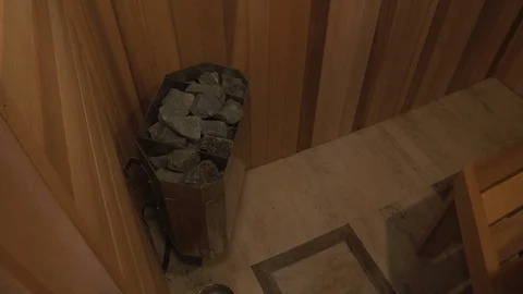 Wooden Sauna Stock Footage 111497804