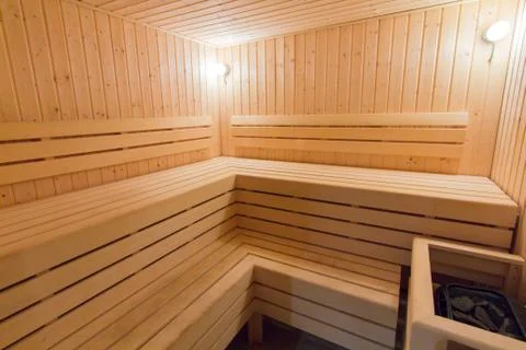 Wooden sauna Foto stock