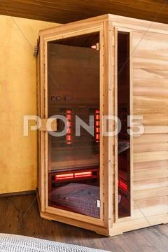 Wooden sauna Stock Photos