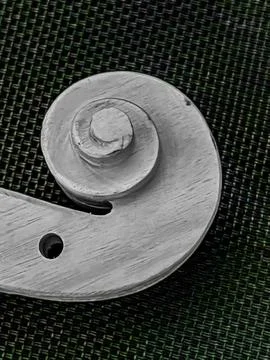 Wooden Scroll,part of violin,put on background Stock Photos