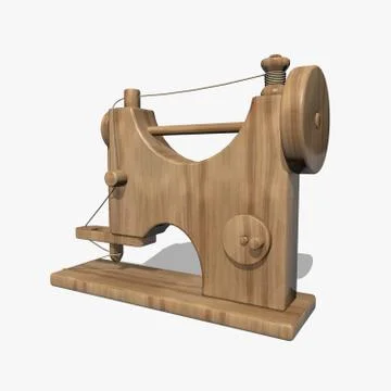 Wooden sewing machine Stock Illustration