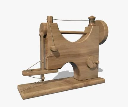 Wooden sewing machine Stock Illustration