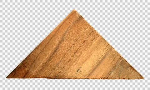 Wooden in shape triangle on transparent background png file Stock Photos