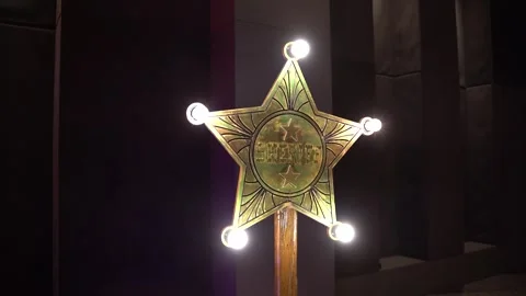 Wooden sheriff star decor Stock Footage 259730618