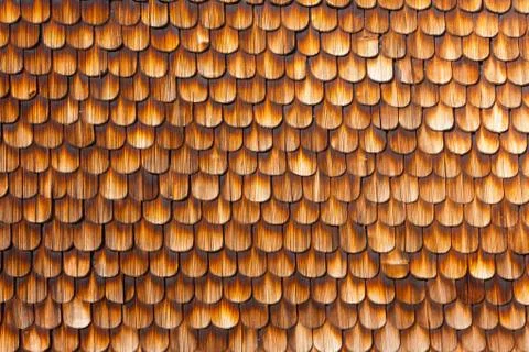 Wooden shingles background pattern Stock Photos