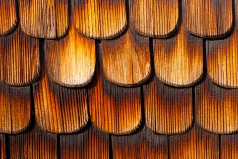 Wooden shingles background pattern Stock Photos
