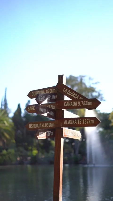A wooden sign with a compass pointing to different directions Stock Footage 331222960