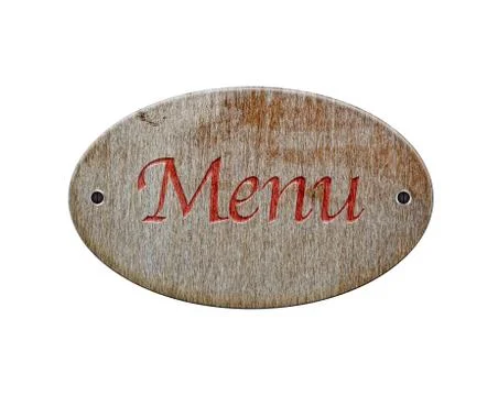 Wooden sign of menu. Stock Illustration