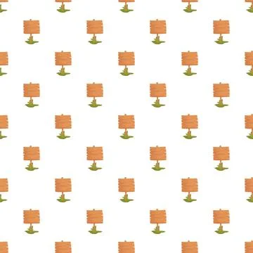 Wooden signboards creating a seamless pattern background Illustrazione stock