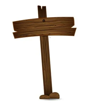 Wooden signpost with empty sign Stock Illustration