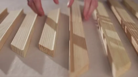 Wooden slats on the table Stock Footage 67670107