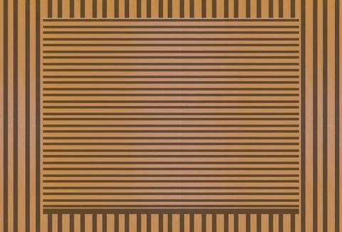 Wooden Slatted Panel With Horizontal Stripes Framed By Vertical Timber Line.. Stock Illustration
