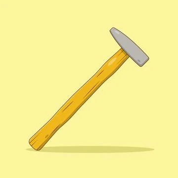 Wooden Sledge Hammer Vector Icon Illustration. Work Equipment Vector. Flat .. Stock Illustration
