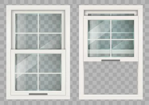 Wooden Sliding window Illustrazione stock