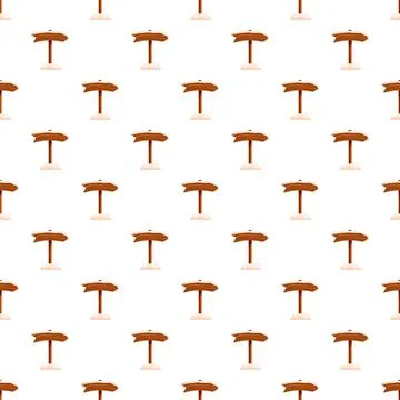 Wooden snow signpost pattern pointing right direction Illustrazione stock