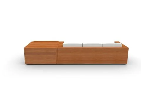Wooden Sofa Back View Stock Illustration