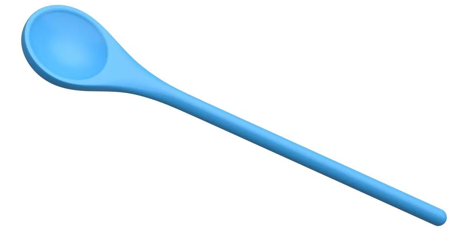 Wooden solid spoon or kitchen utensils on white background. Stock Illustration