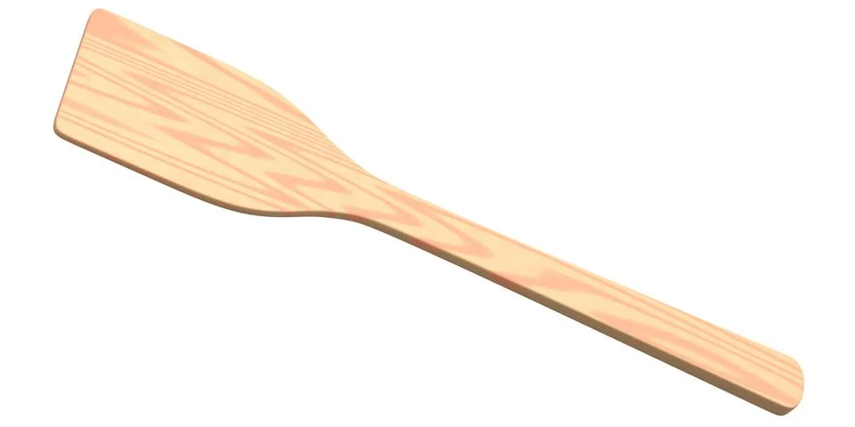 Wooden solid turner or kitchen utensils on white background. Illustrazione stock