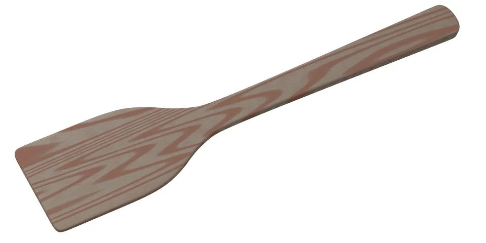 Wooden solid turner or kitchen utensils on white background. Illustrazione stock