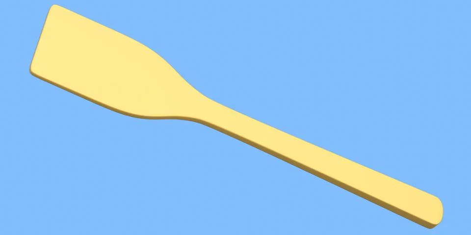 Wooden solid turner or kitchen utensils on blue background. 스톡 일러스트