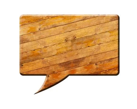 Wooden Speech Bubble Stock Illustration