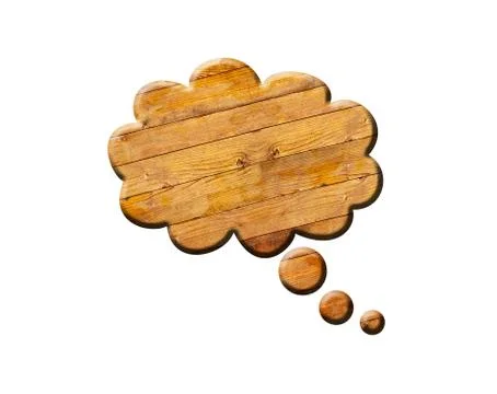 Wooden Speech Bubble Stock Illustration