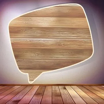 Wooden Speech Bubble template. EPS 10 Stock Illustration