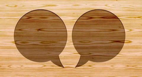 Wooden speech bubbles Stock Illustration