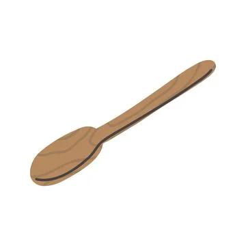 Wooden spoon. Hand drawn kitchenware tools. cartoon illustration. Stock Illustration