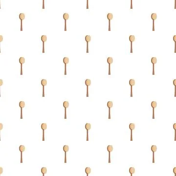 Wooden spoon kitchenware flat seamless pattern background Stock Illustration