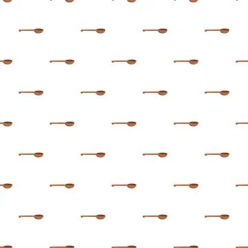 Wooden spoon pattern creating kitchen utensil background Stock Illustration
