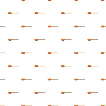 Wooden spoon vector pattern repeating kitchen element Illustrazione stock