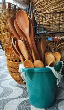 Wooden spoons Stock Photos
