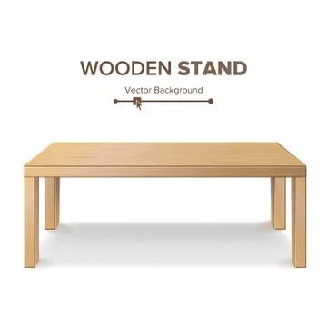 Wooden Stand, Table Vector. 3D Stand Template For Object Presentation. Realistic Stockillustratie