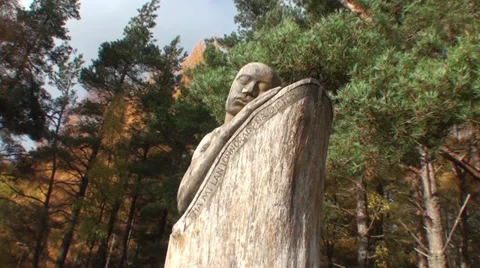 Wooden Statue Close Stock Footage 28676930