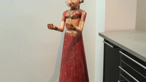 Wooden Statuette Stock Footage 40804120