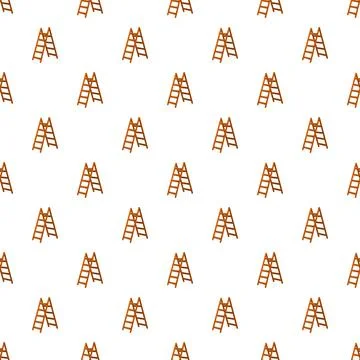 Wooden step ladders creating a seamless pattern background Stock Illustration