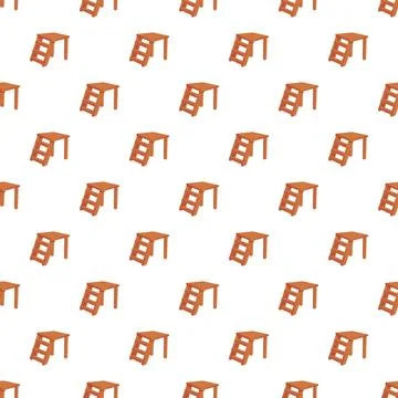 Wooden stepladder stool seamless pattern for background Stock Illustration