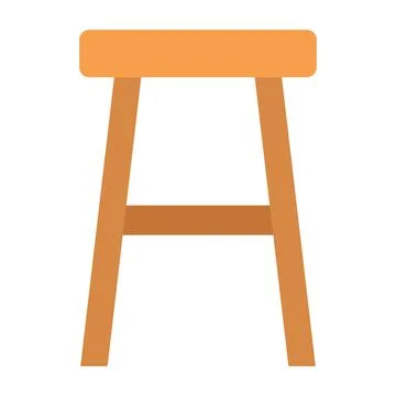 Wooden stool flat clipart vector illustration Stock Illustration