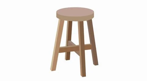 Wooden Stool Vector. Illustrazione stock