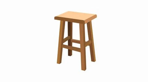 Wooden Stool Vector. Stock Illustration