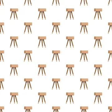 Wooden stools creating a seamless pattern background Stock Illustration