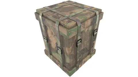 Wooden Storage Box - 3D Stock-Illustration